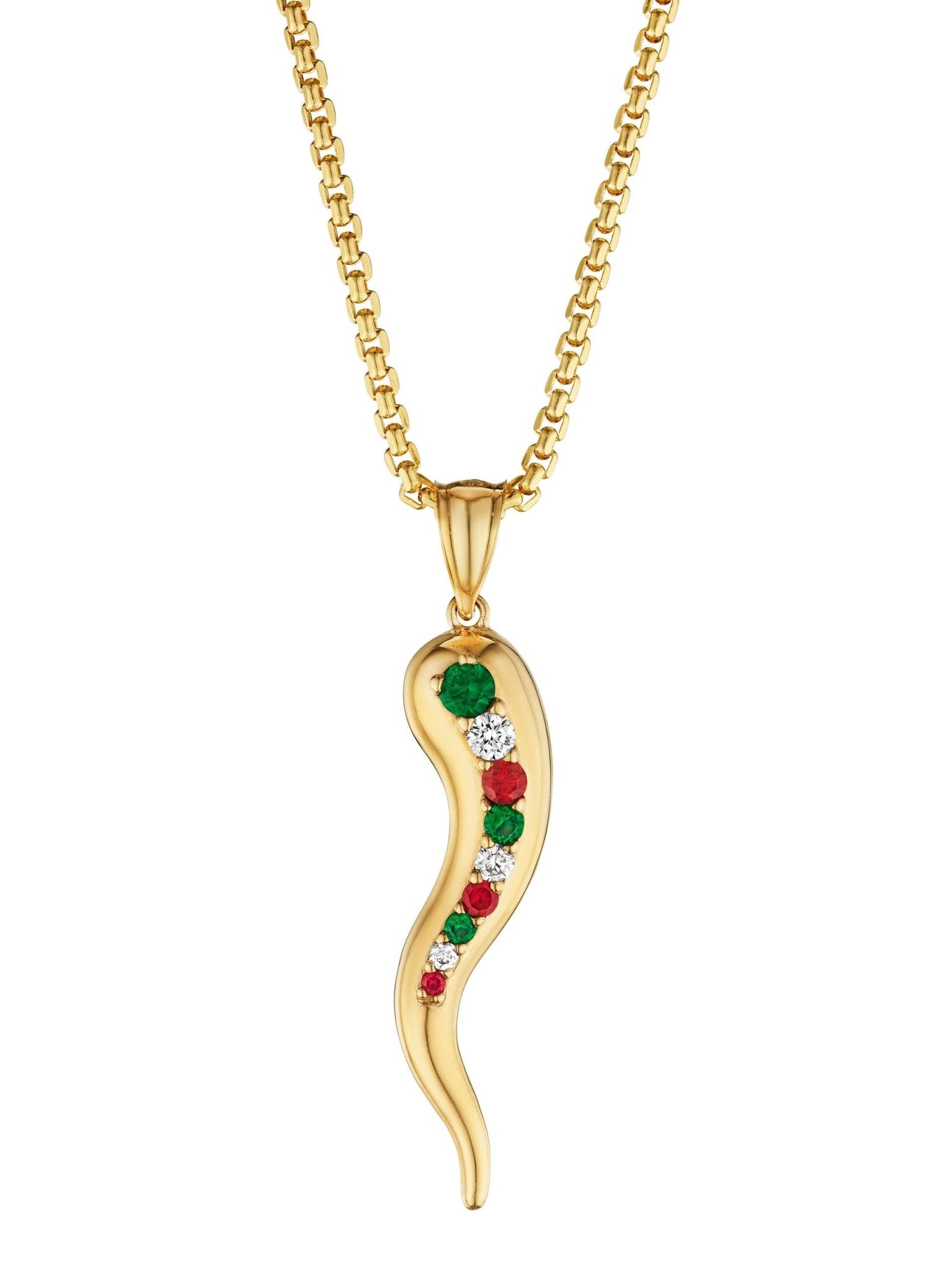 14k Tricolore Italian Horn Pendant – Tivoli Jewelers