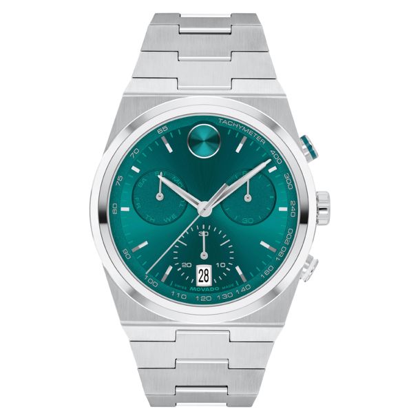 Movado Bold Quest Chronograph Green Dial Stainless Steel Bracelet