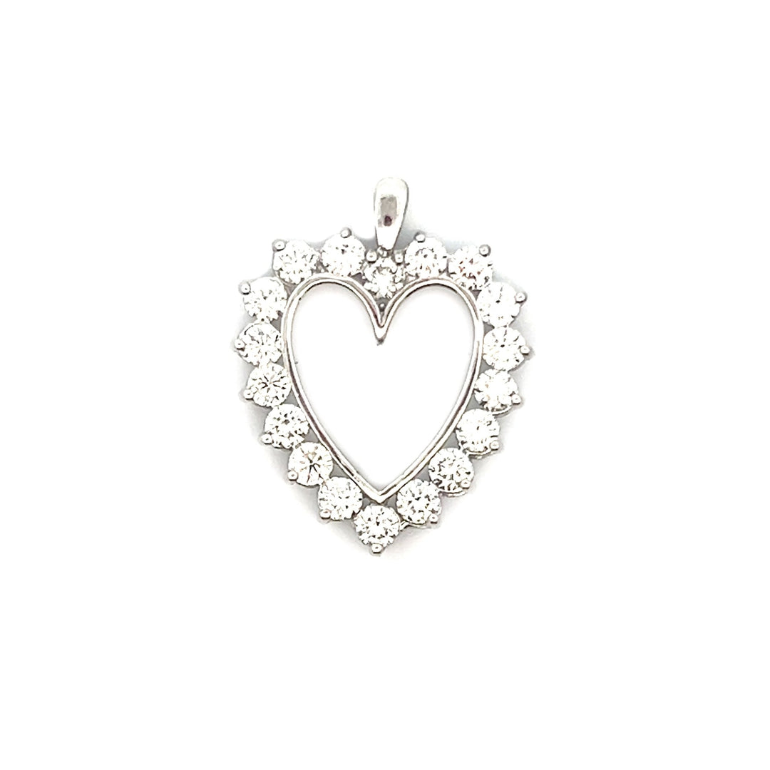 14K White Gold Diamond Heart Pendant - Tivoli Jewelers