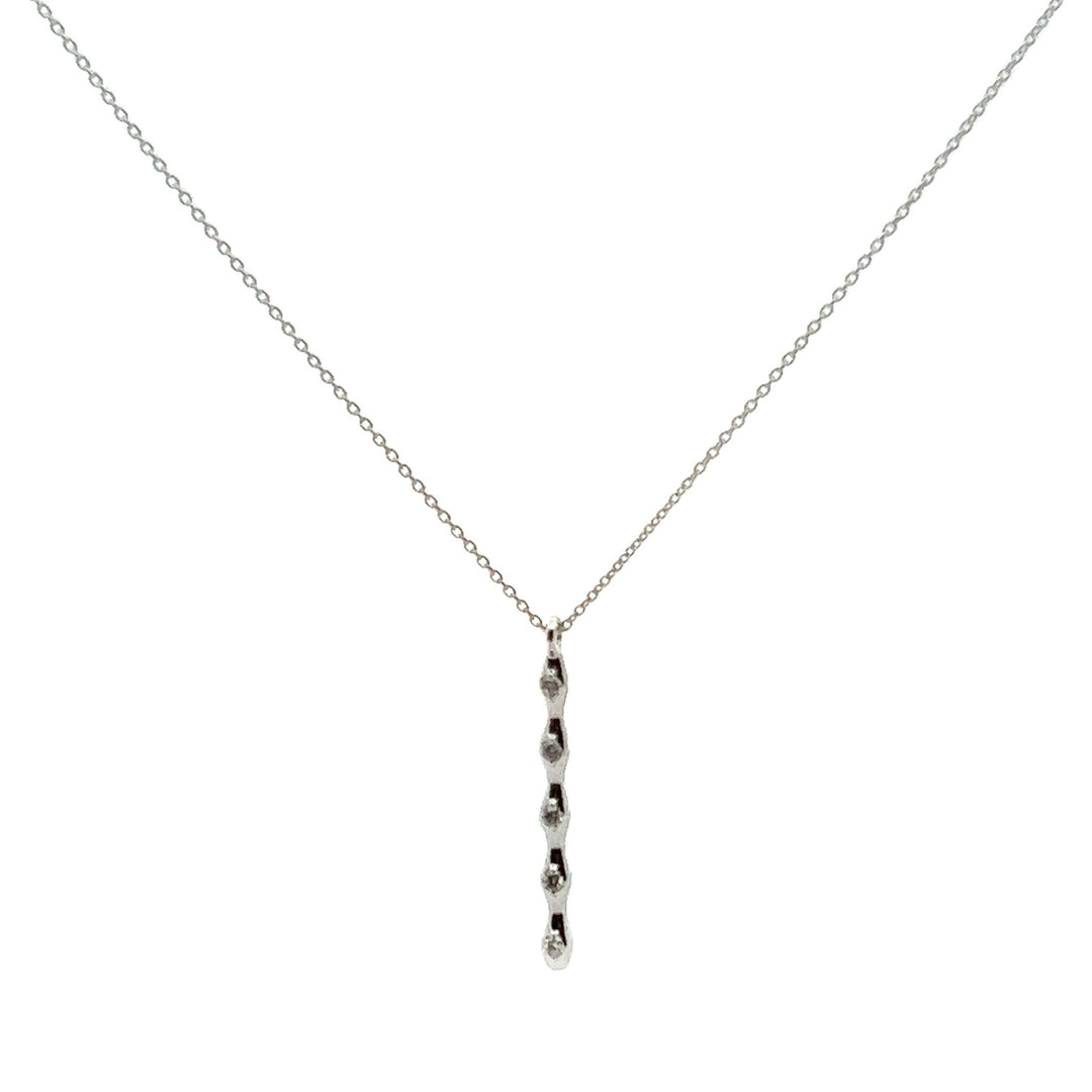14K White Gold Stem Pendant Diamond Necklace - Tivoli Jewelers