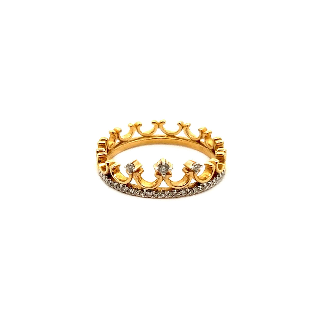 14K Yellow Gold Dia Crown Diamond Ring - Tivoli Jewelers