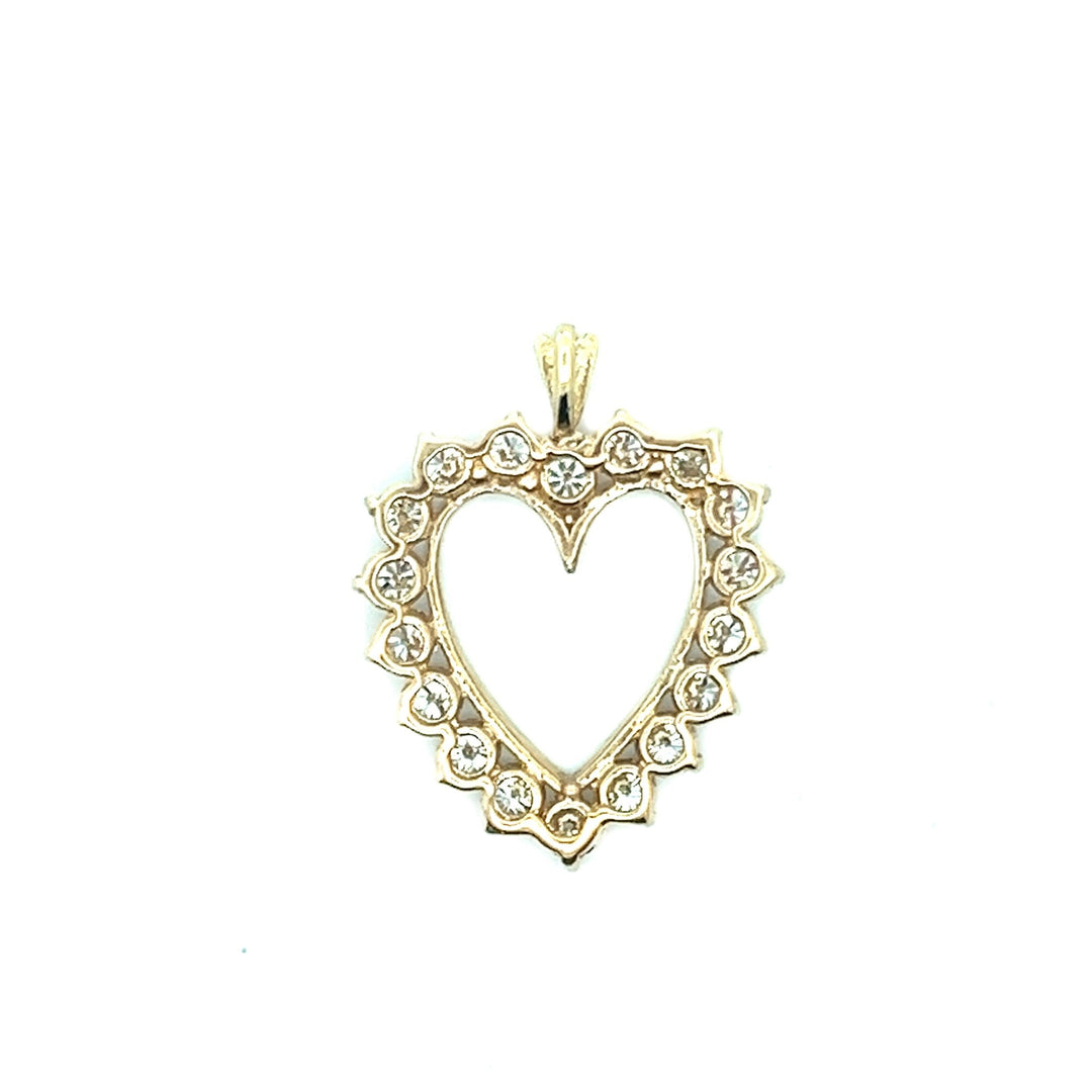 14K Yellow Gold Diamond Heart Pendant - Tivoli Jewelers