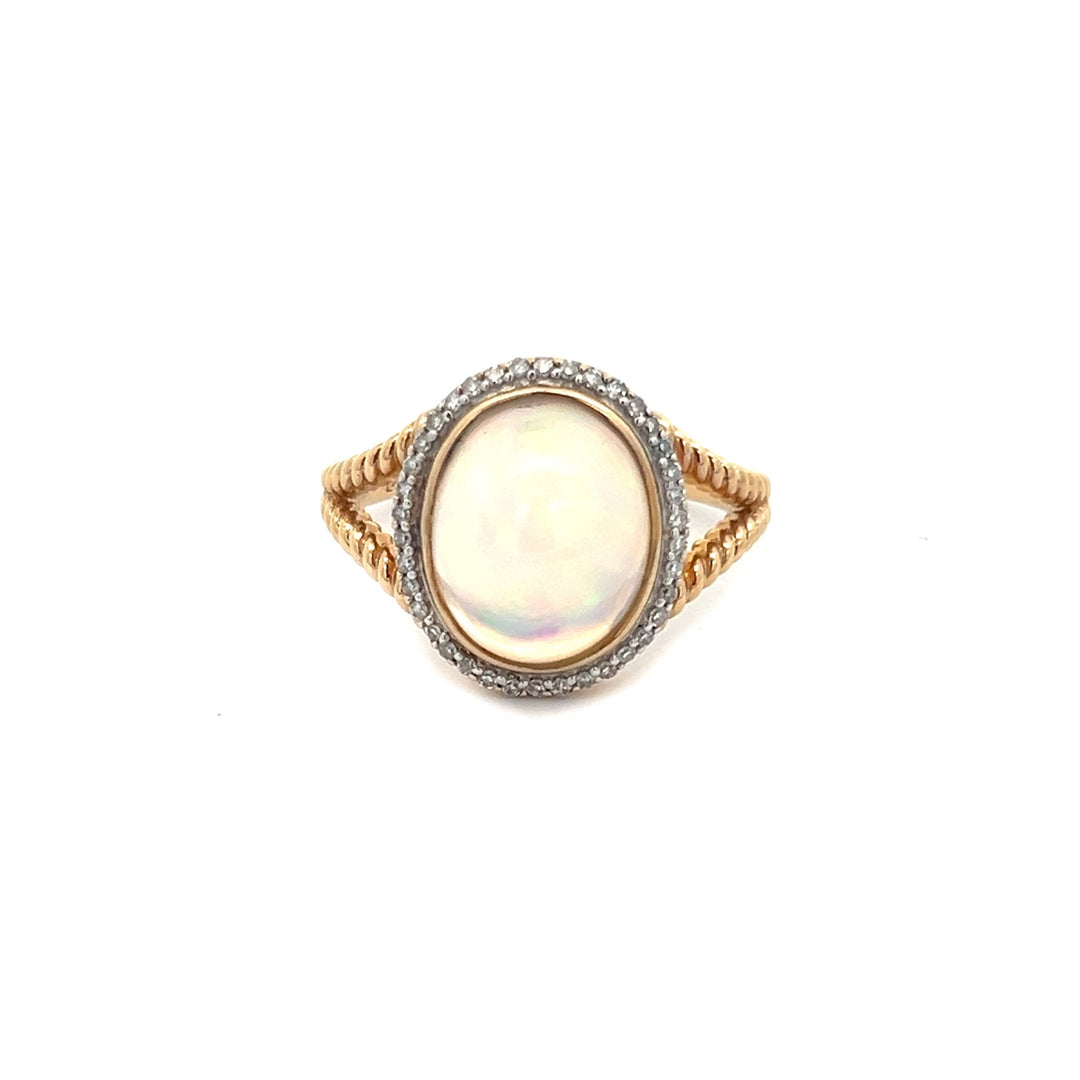 14K Yellow Gold Large Opal Ring - Tivoli Jewelers