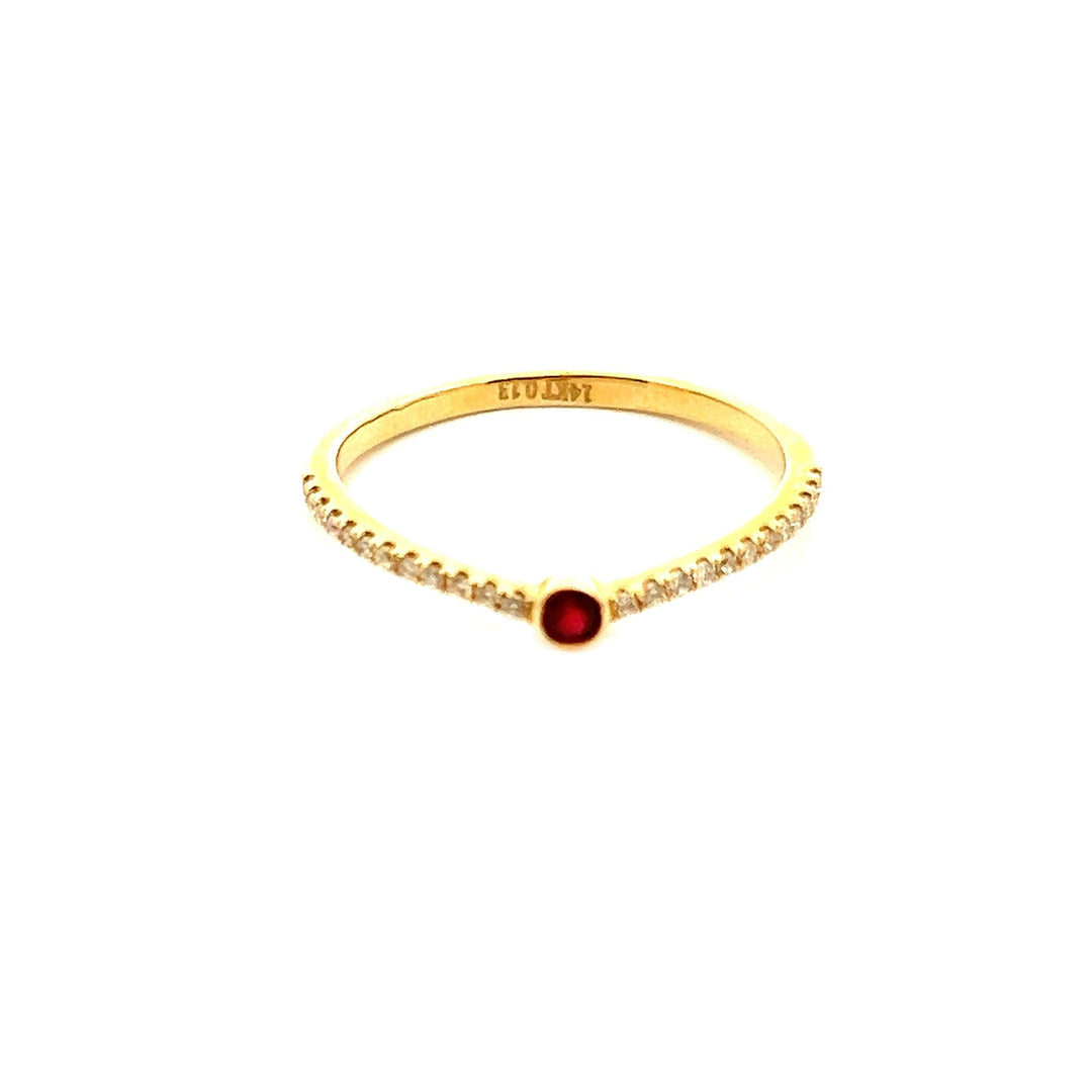 14K Yellow Gold Ruby Dia Ring - Tivoli Jewelers