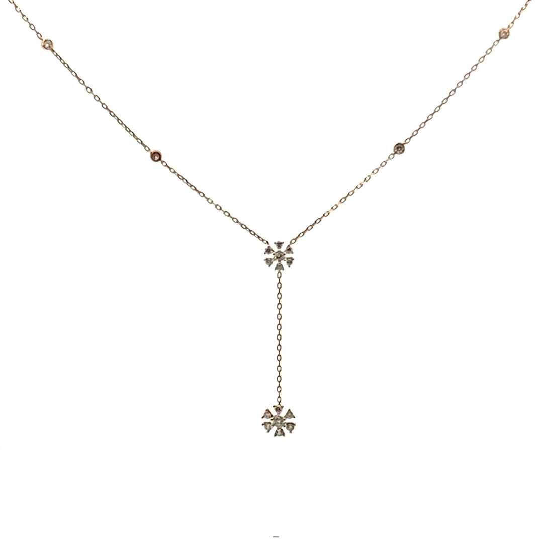 18K Rose Gold Dia Lariat Diamond Necklace - Tivoli Jewelers