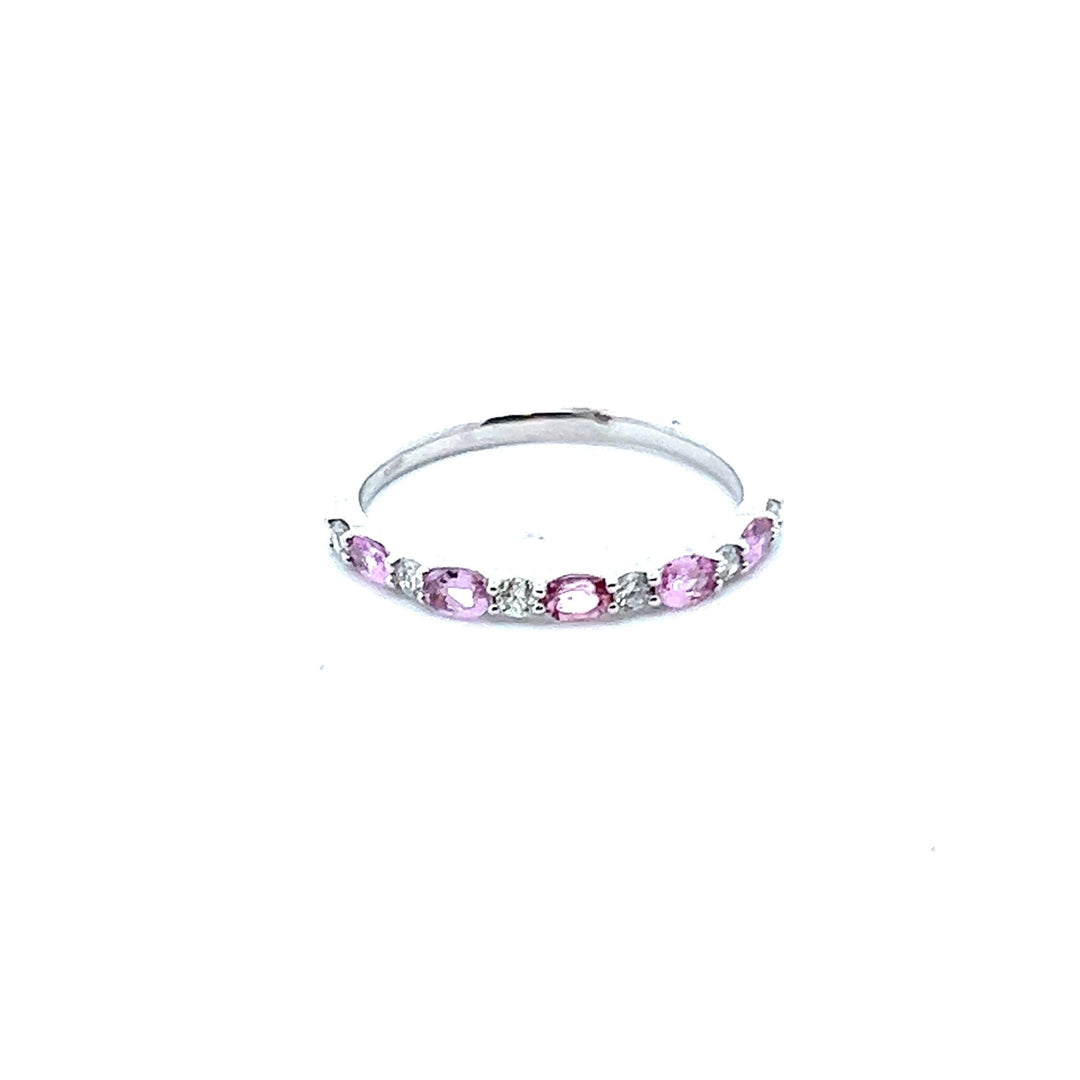 18K White Gold Pink Sapphire and Diamond Ring - Tivoli Jewelers