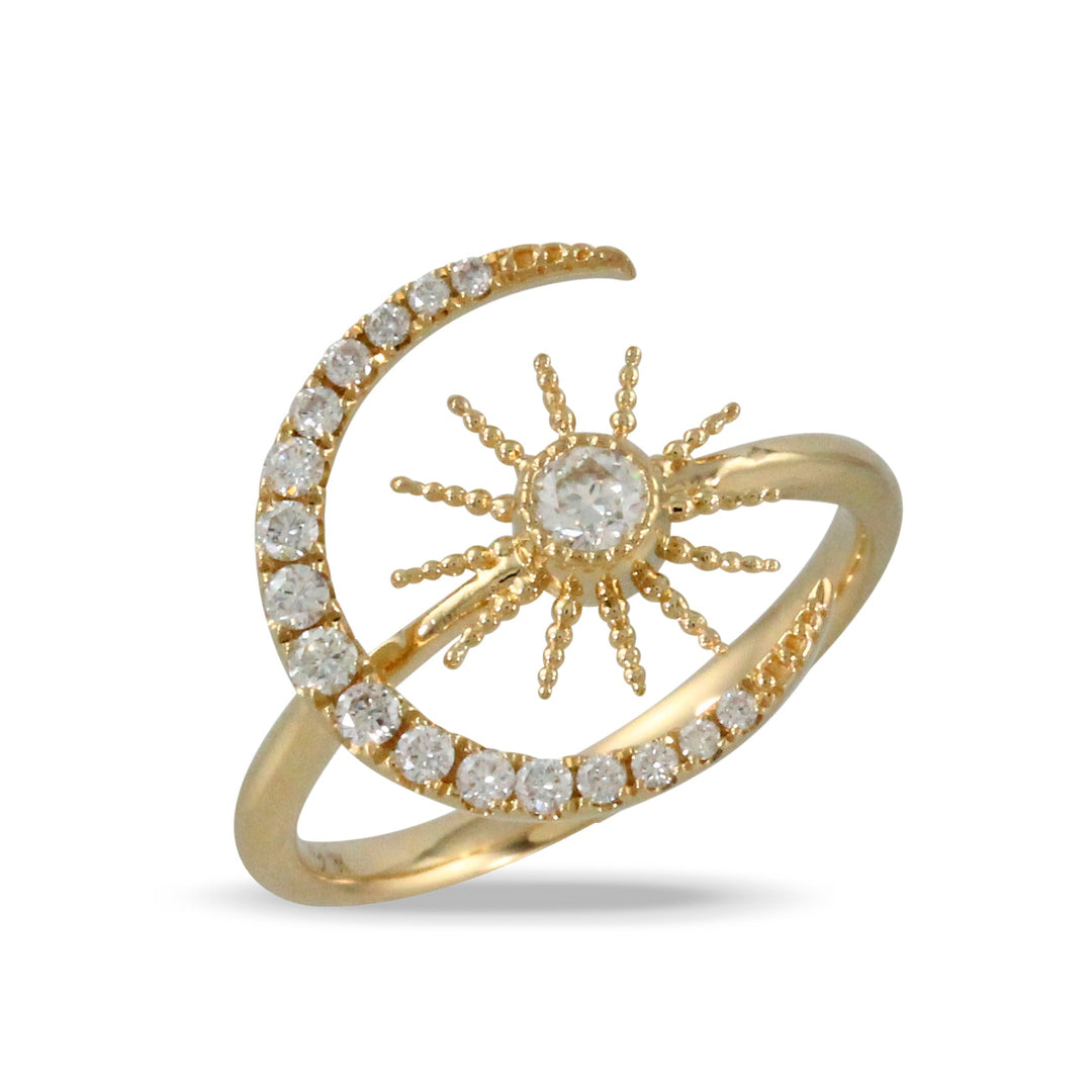 Doves by Doron Paloma 18k Gold Sun and Moon Ring - Tivoli Jewelers