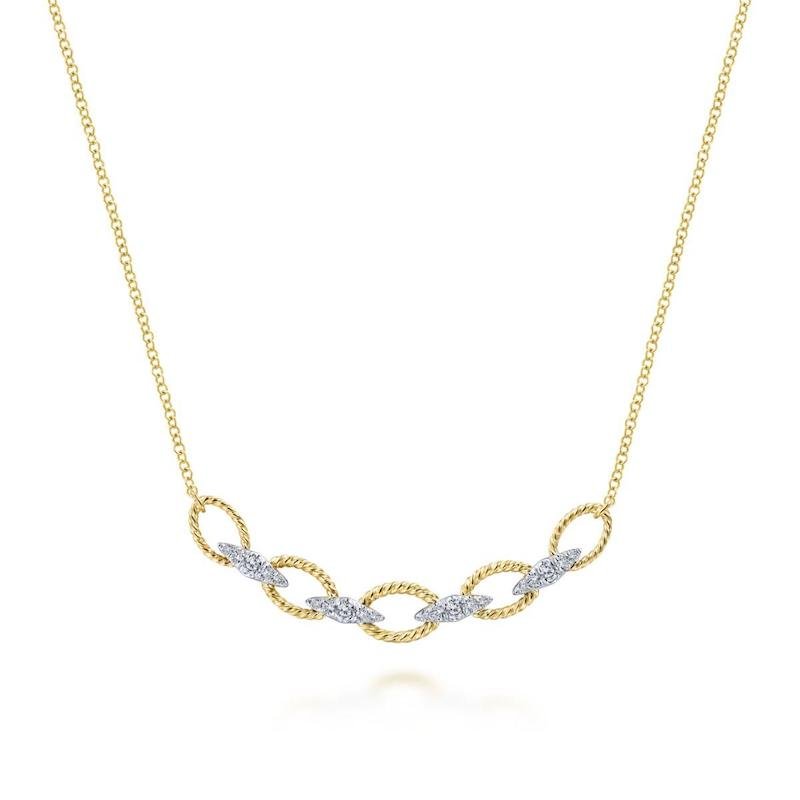 Gabriel & Co. 14k Two Tone Gold Hampton Diamond Necklace - Tivoli Jewelers