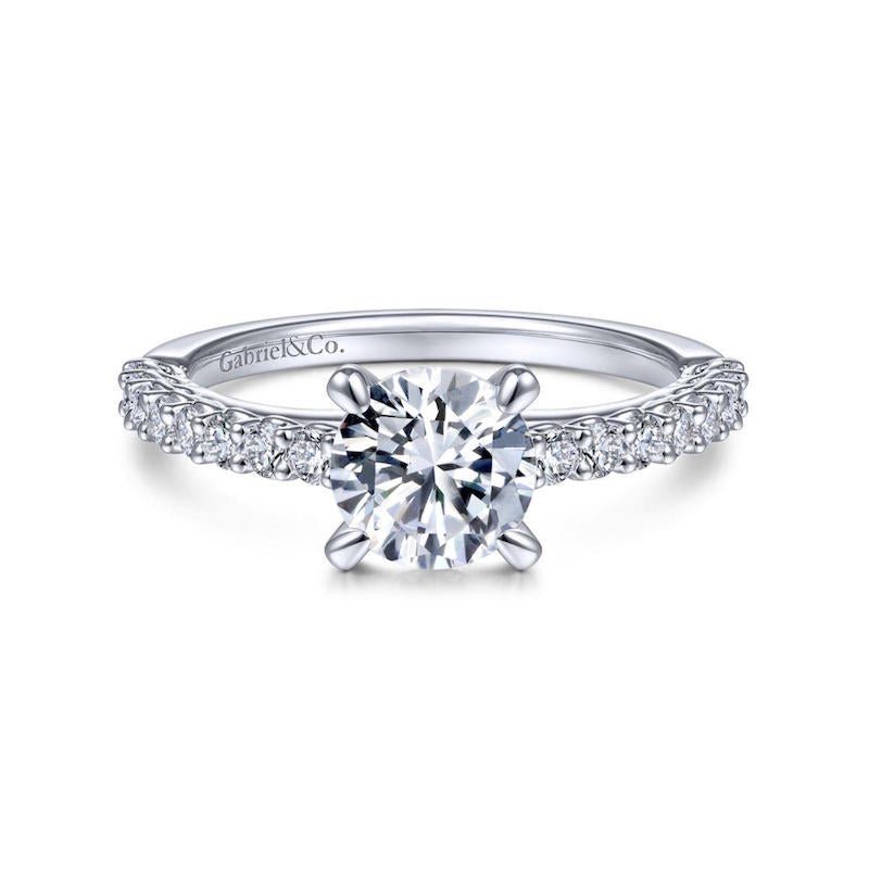 Gabriel & Co. 14k White Gold Classic Straight Engagement Ring - Tivoli Jewelers