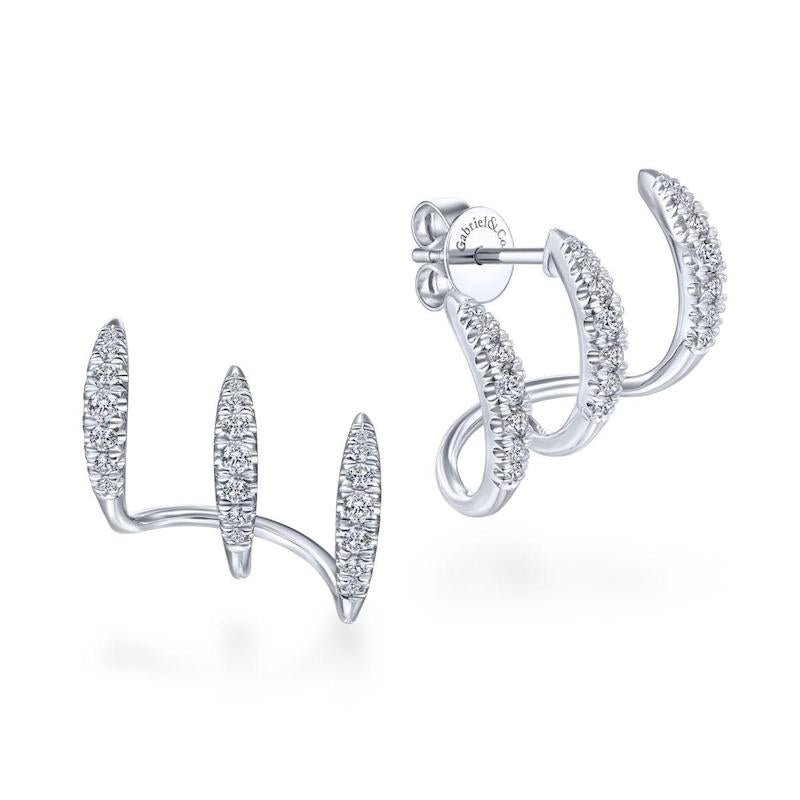 Gabriel & Co. 14k White Gold Kaslique Diamond Stud Earrings - Tivoli Jewelers