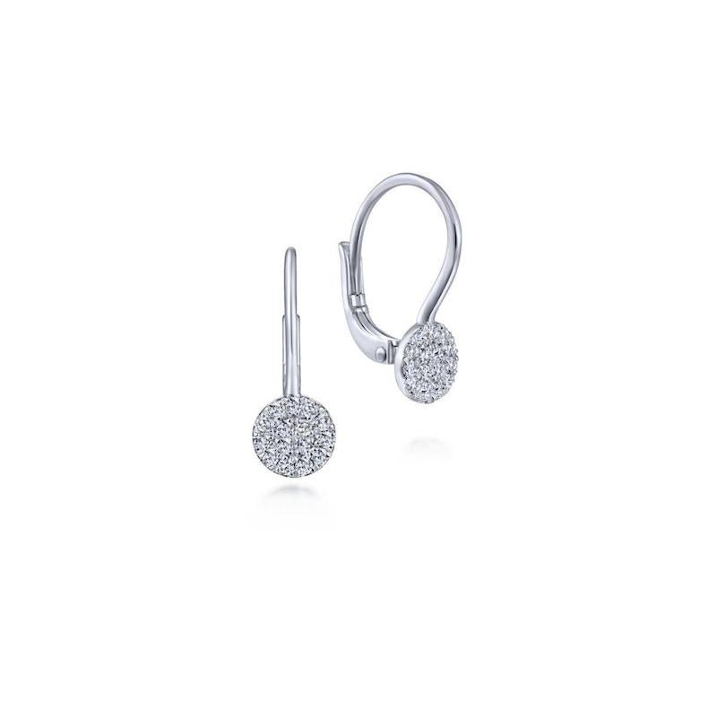Gabriel & Co. 14k White Gold Lusso Diamond Drop Earrings - Tivoli Jewelers