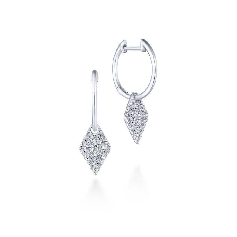 Gabriel & Co. 14k White Gold Lusso Diamond Drop Earrings - Tivoli Jewelers