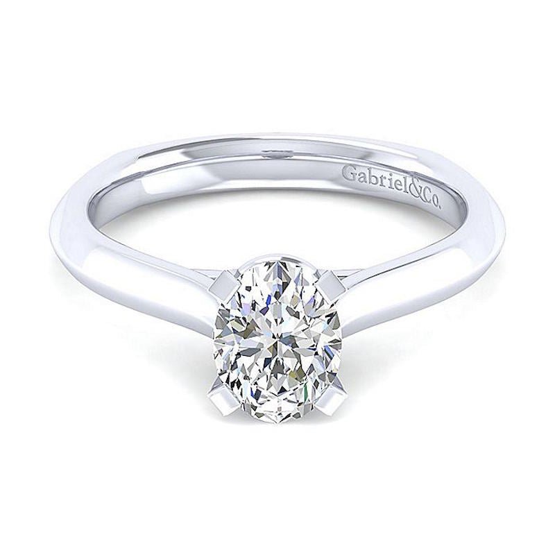 Gabriel & Co 14K White Gold Rina Solitaire Diamond Engagement Ring - Tivoli Jewelers