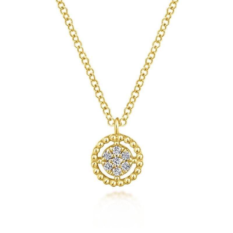 Gabriel & Co. 14k Yellow Gold Bujukan Diamond Necklace - Tivoli Jewelers
