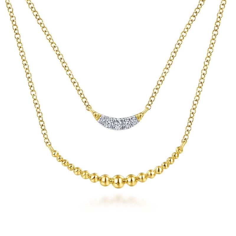 Gabriel & Co. 14k Yellow Gold Bujukan Diamond Necklace - Tivoli Jewelers