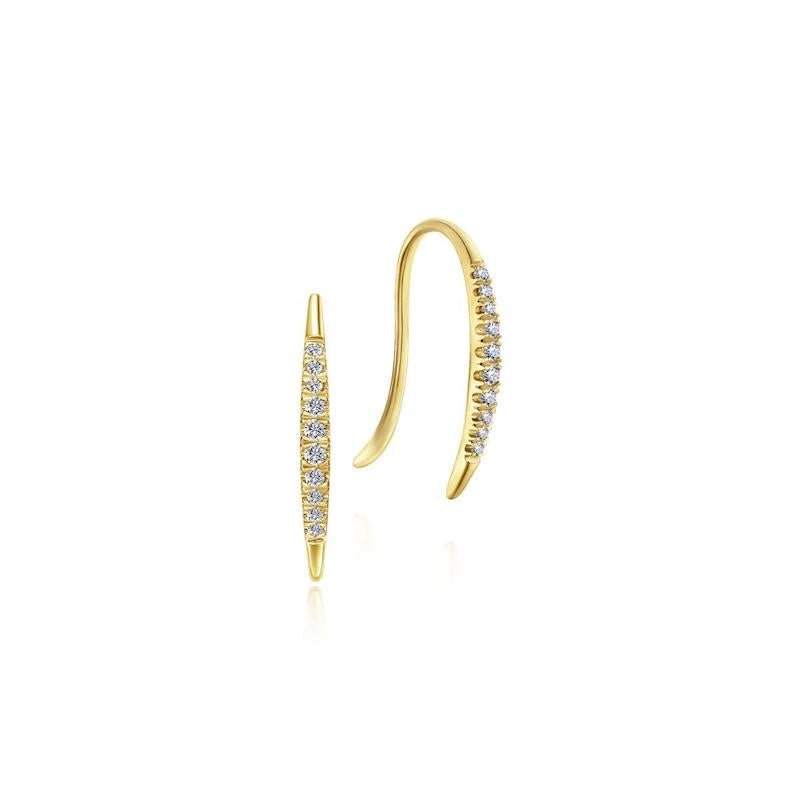 Gabriel & Co. 14k Yellow Gold Kaslique Diamond Drop Earrings - Tivoli Jewelers