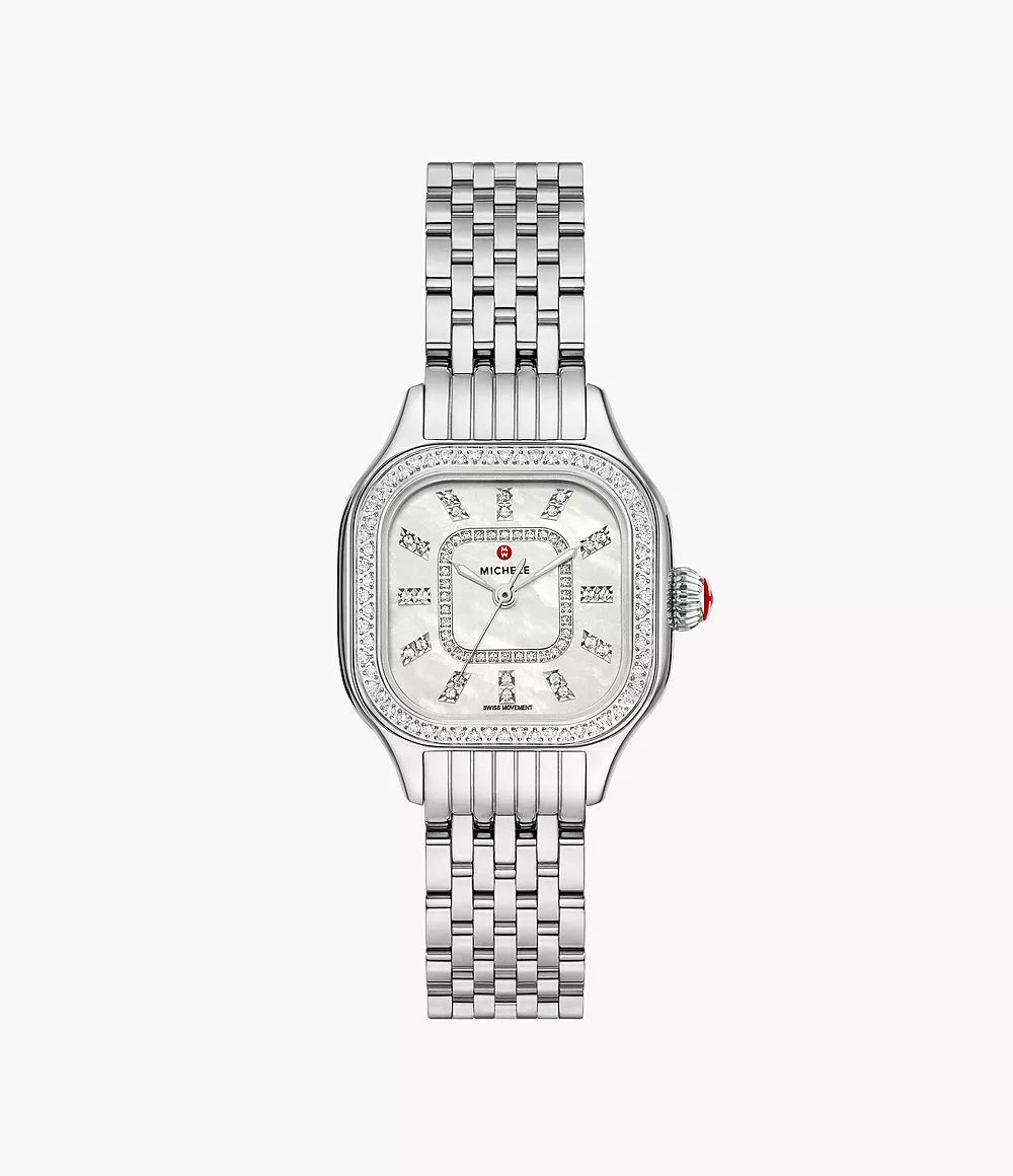 Michele Meggie Diamond Stainless Steel Watch – Tivoli Jewelers
