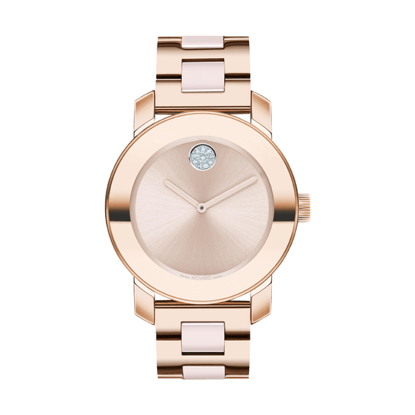 Movado BOLD 36mm Ceramic Rose Gold -3600639 – Tivoli Jewelers display picture 2