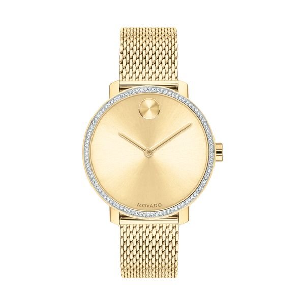 Movado BOLD Shimmer Light Gold Museum With Flat Dot Pale Gold Ion-Plated Stainless Steel Swiss Quartz Movement - Tivoli Jewelers