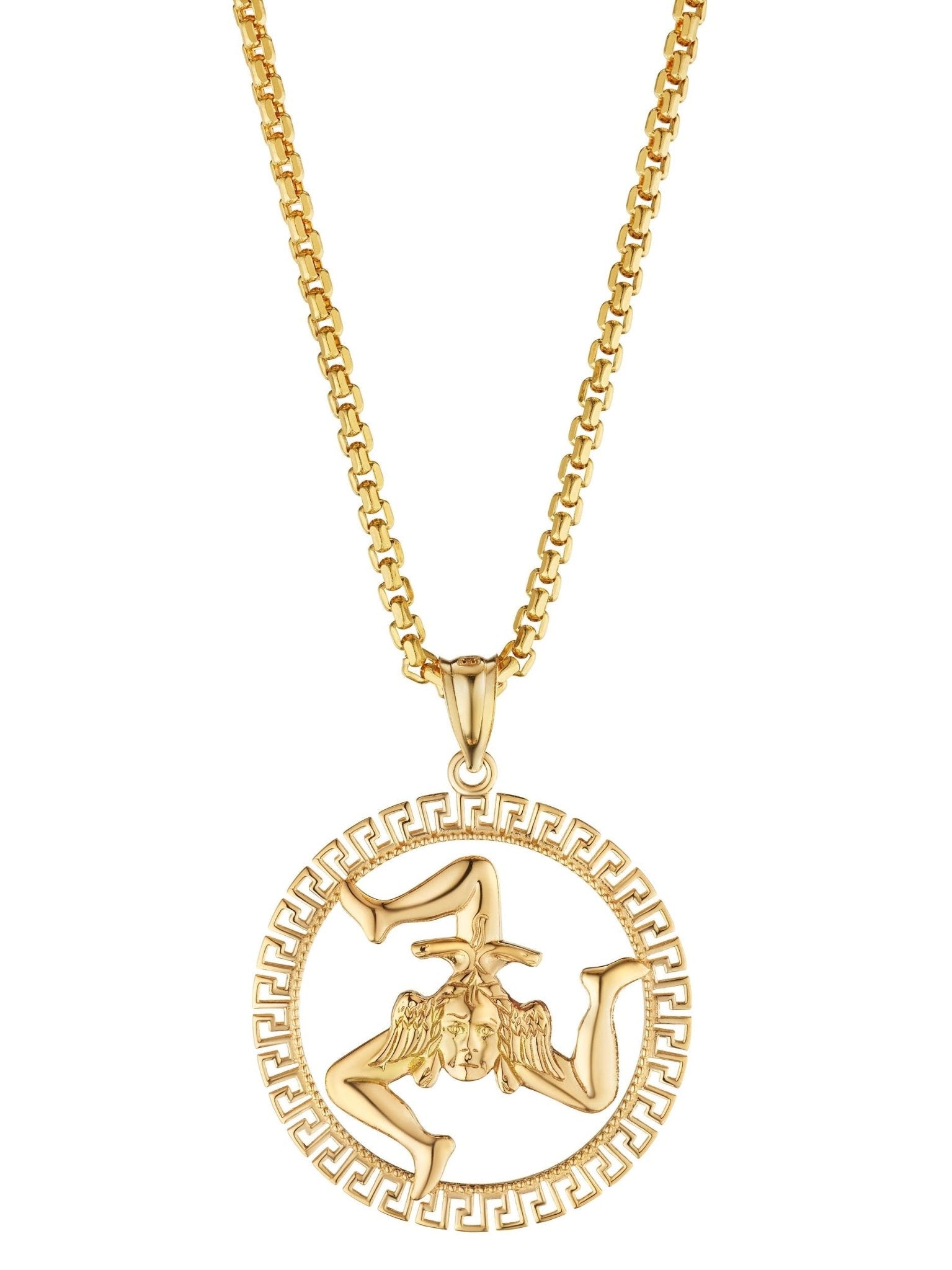 14k Gold Sicilian Trinacria Pendant With Key Bezel – Tivoli Jewelers