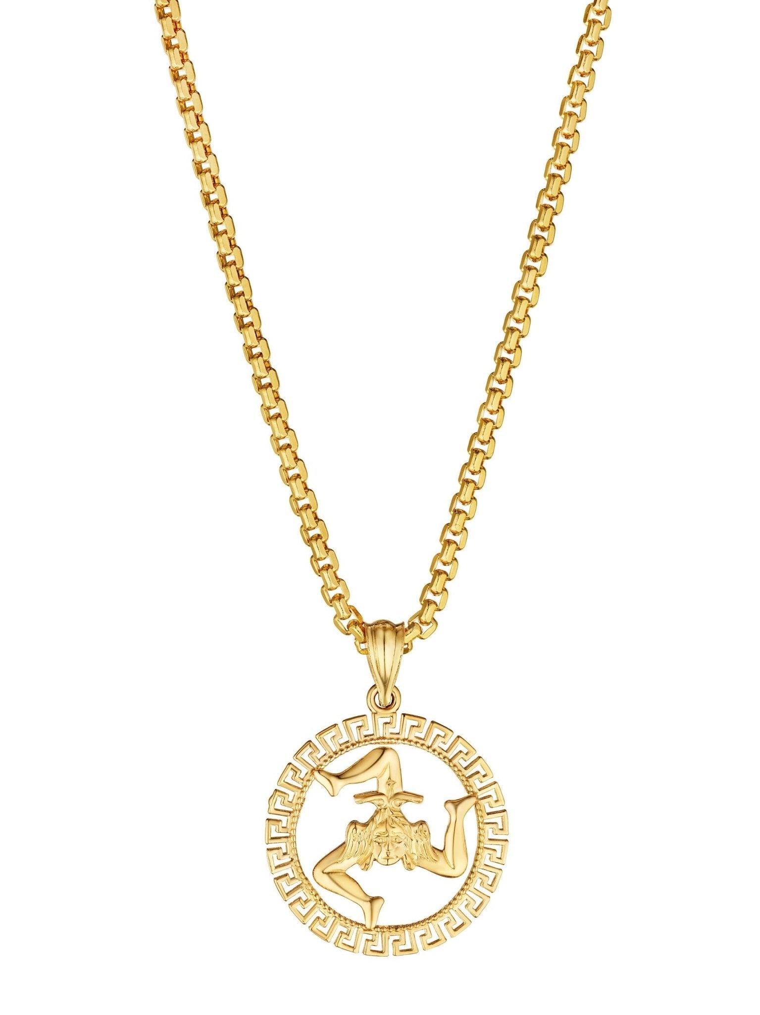 14k Gold Sicilian Trinacria Pendant With Key Bezel – Tivoli Jewelers