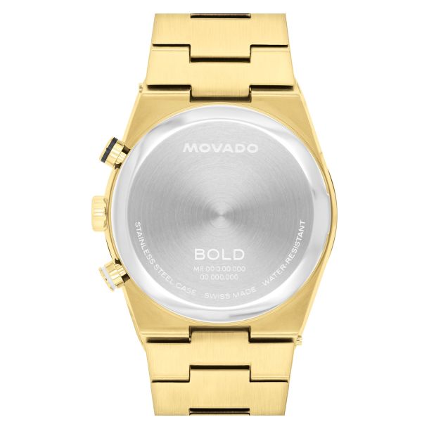 Movado Bold Quest Chronograph Black Dial Gold-Tone Stainless Steel