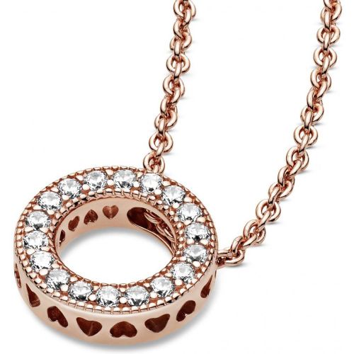 Pandora Rose Logo Pave Circle Collier Pendant / 387436 CO1 - 45 - Tivoli Jewelers