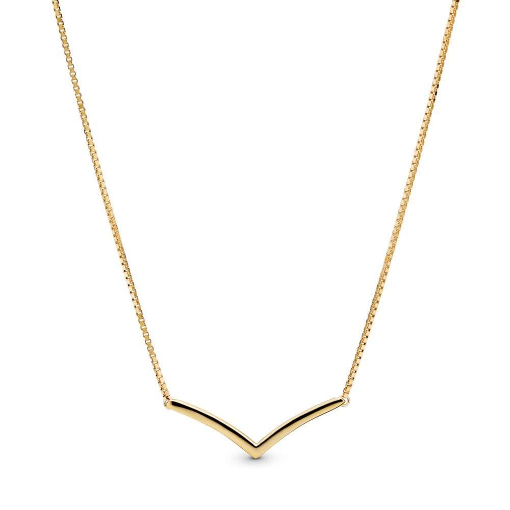 Pandora Shine Polished Wishbone Necklace 368710C00 - Tivoli Jewelers