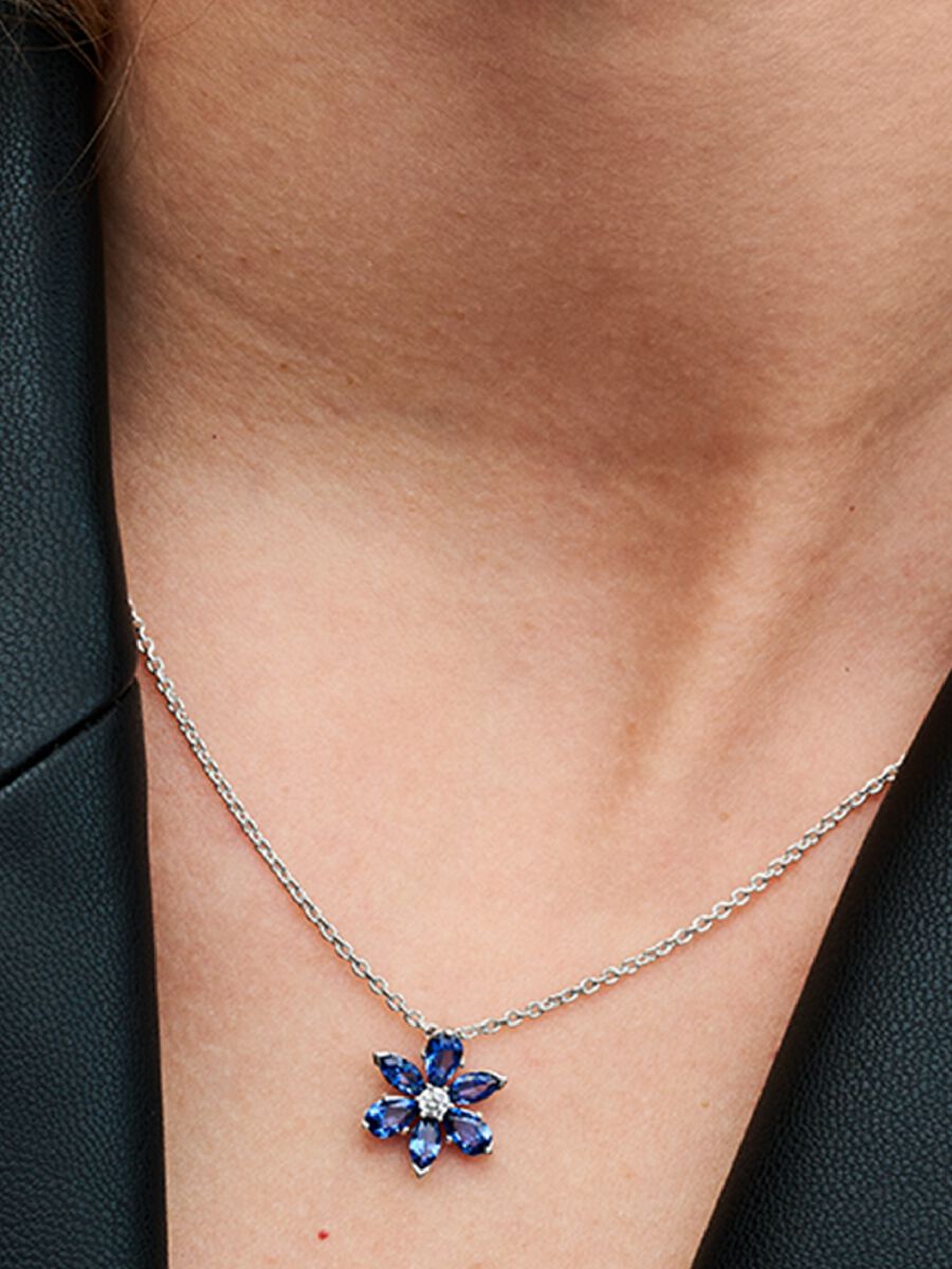 Pandora Timeless Sparkling Herbarium Cluster Sterling silver necklace 392387C02 - 45 - Tivoli Jewelers