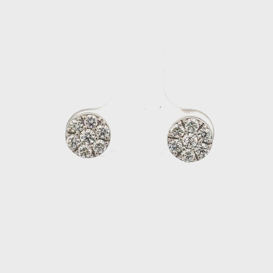 14Karat White Gold Lab Grown Diamond Cluster Earrings
