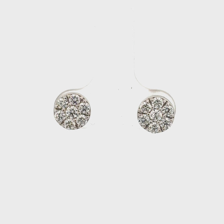 14Karat White Gold Lab Grown Diamond Cluster Earrings