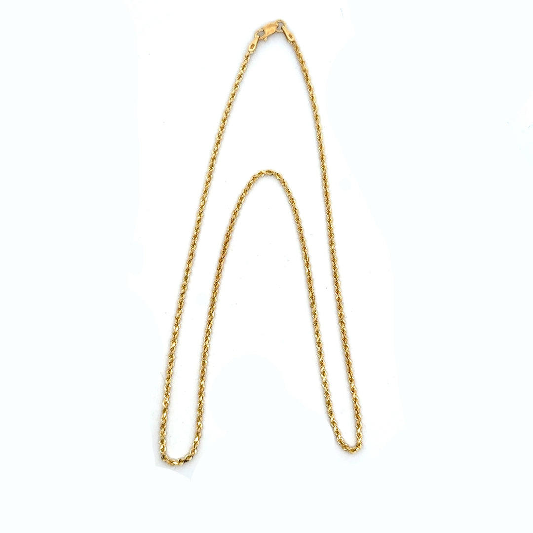 Classic Diamond Cut Rope Chain 14 Karat