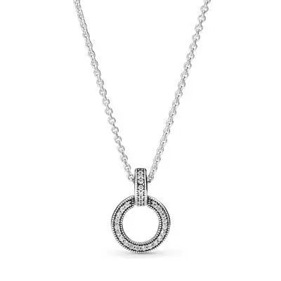 Rose Pandora Signature Two tone Loop & Chain/ 382772c01 - Tivoli Jewelers