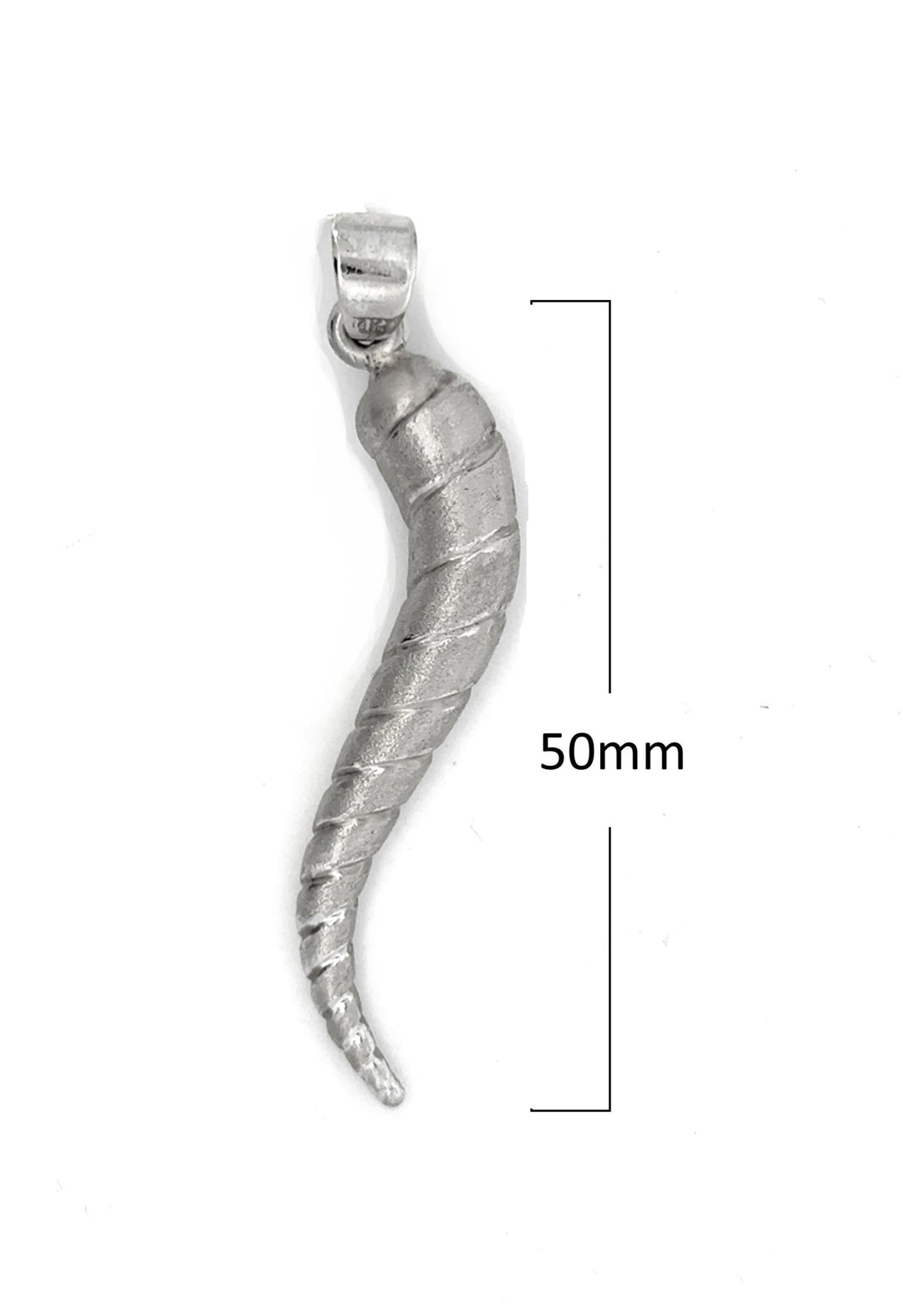 Solid Gold 14 Karat 50MM Italian Horn Pendant - Tivoli Jewelers