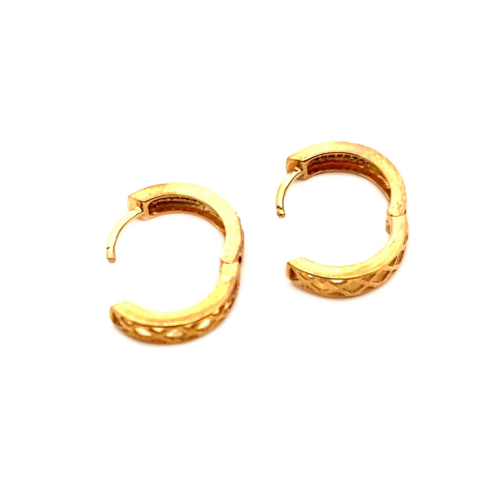 14K Rose Gold Double Row Diamond Huggie Earrings - Tivoli Jewelers