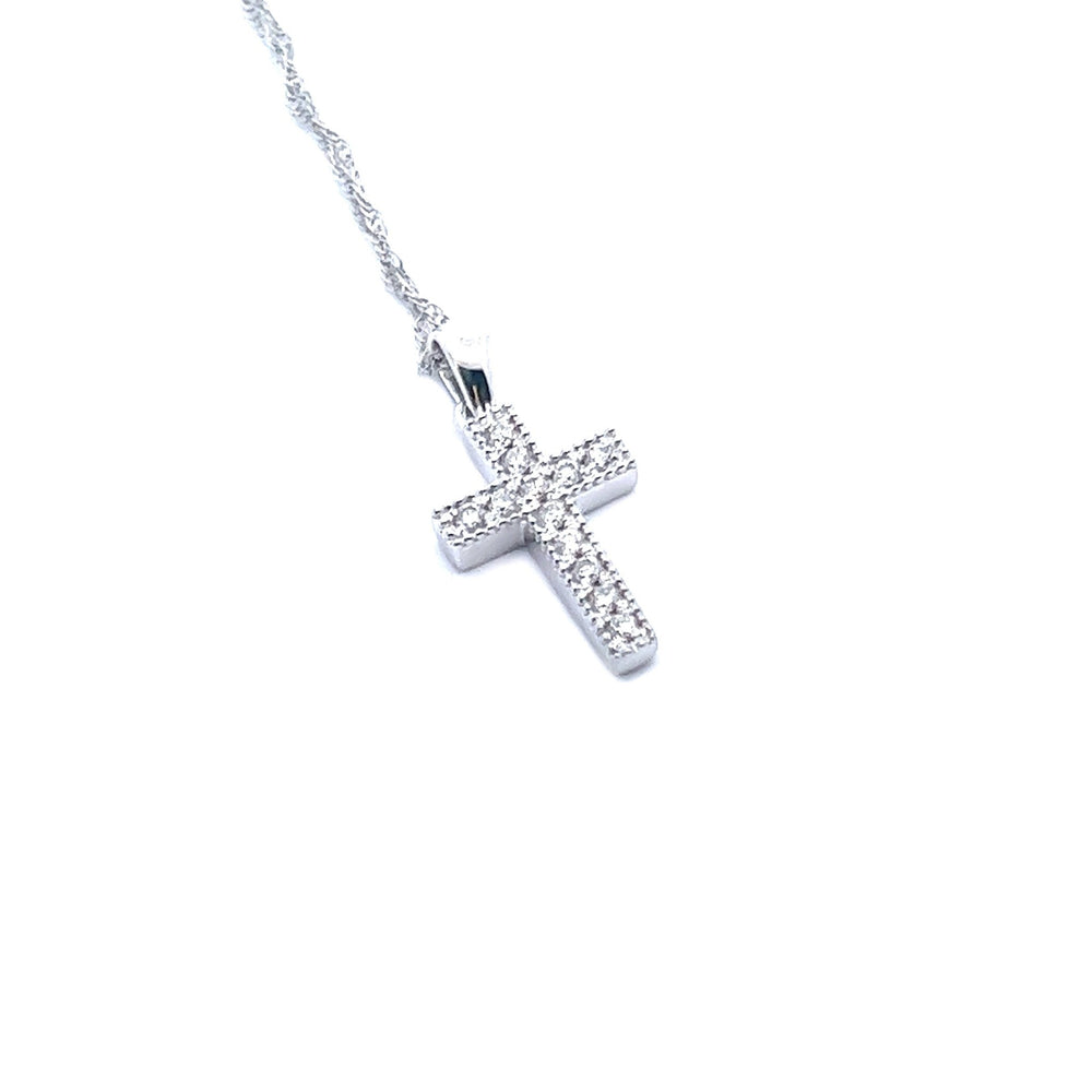 14K White Gold Cross Necklace - Tivoli Jewelers