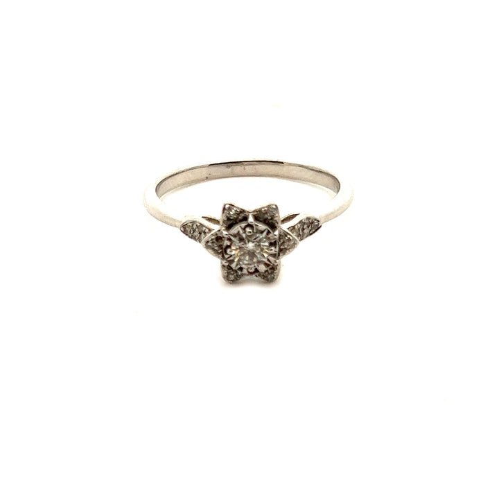 14K White Gold Diamond Promise Ring - Tivoli Jewelers