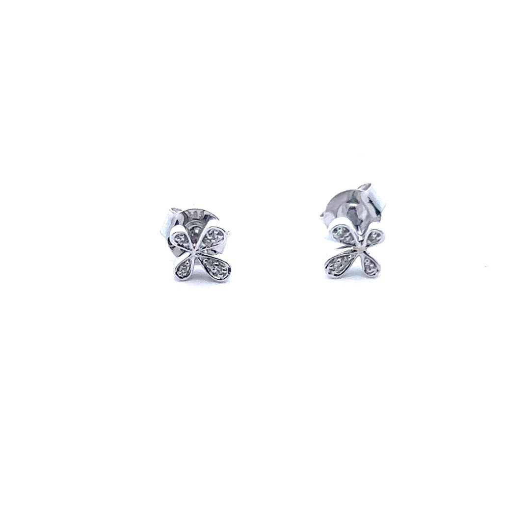 14K White Gold Diamond X Earrings - Tivoli Jewelers