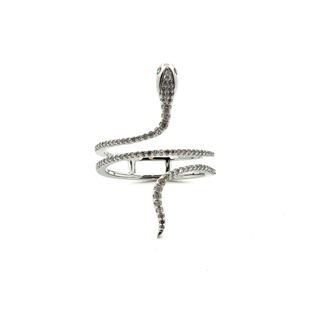 14K White Gold Furled Snake Ring - Tivoli Jewelers