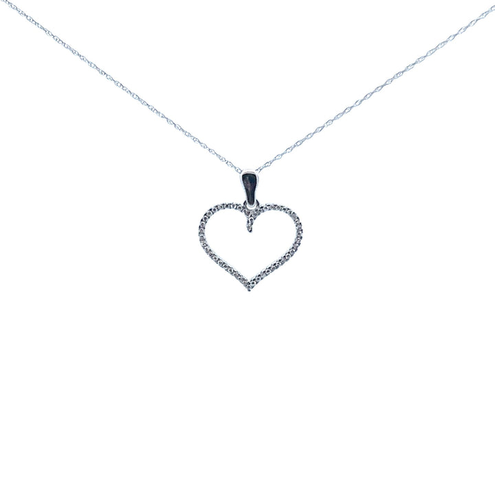 14K White Gold Heart Pendant Necklace - Tivoli Jewelers