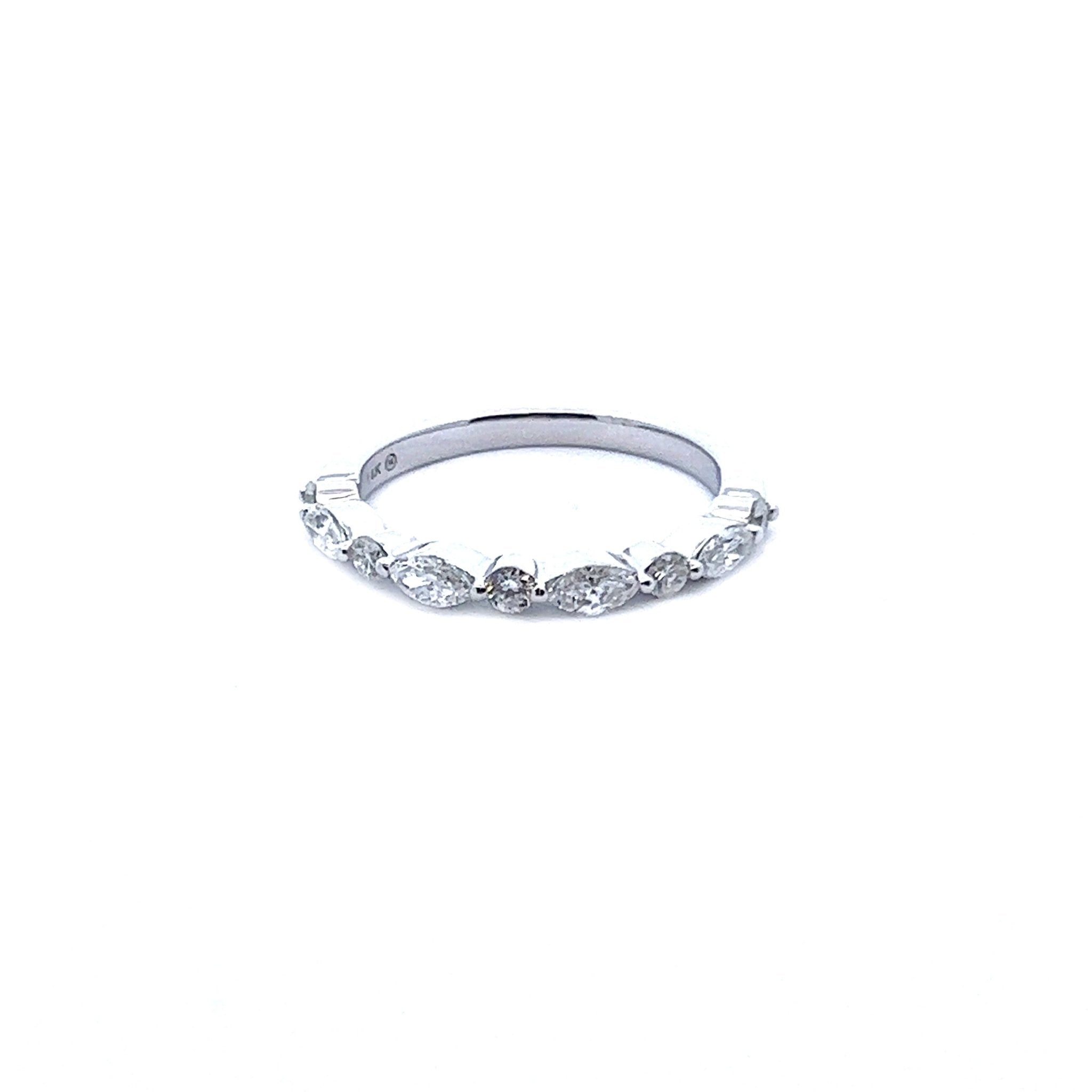 Marquise and Round Diamond Band - Cecilia | Linjer Jewelry