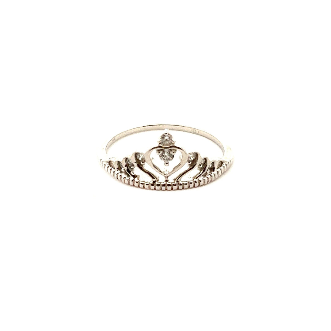 14K White Gold Princess Tiara Ring - Tivoli Jewelers