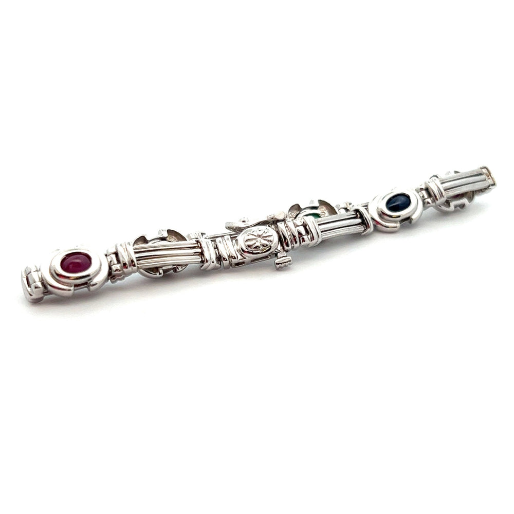14k White Gold Ruby and Sapphire Bracelet - Tivoli Jewelers