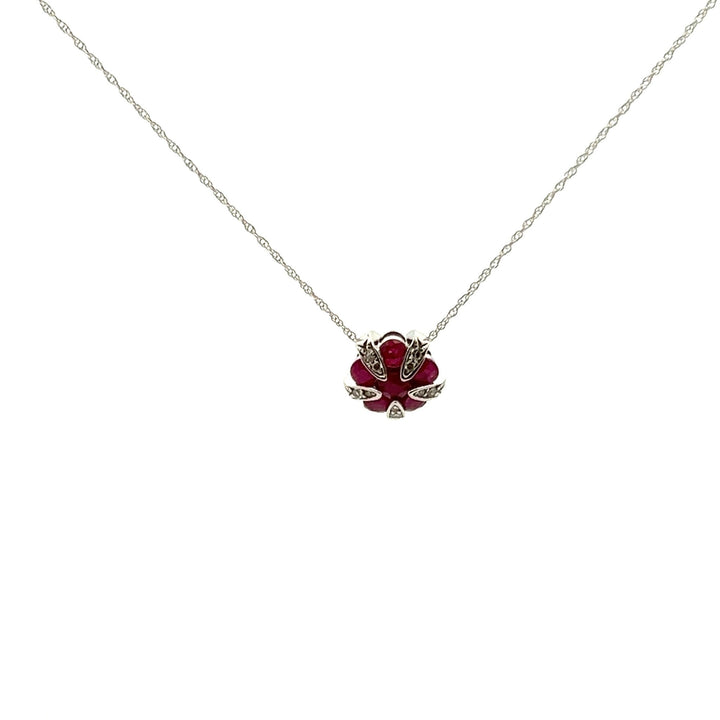 14k White Gold Ruby Pentagon Necklace - Tivoli Jewelers