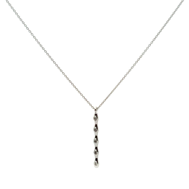 14K White Gold Stem Pendant Diamond Necklace - Tivoli Jewelers