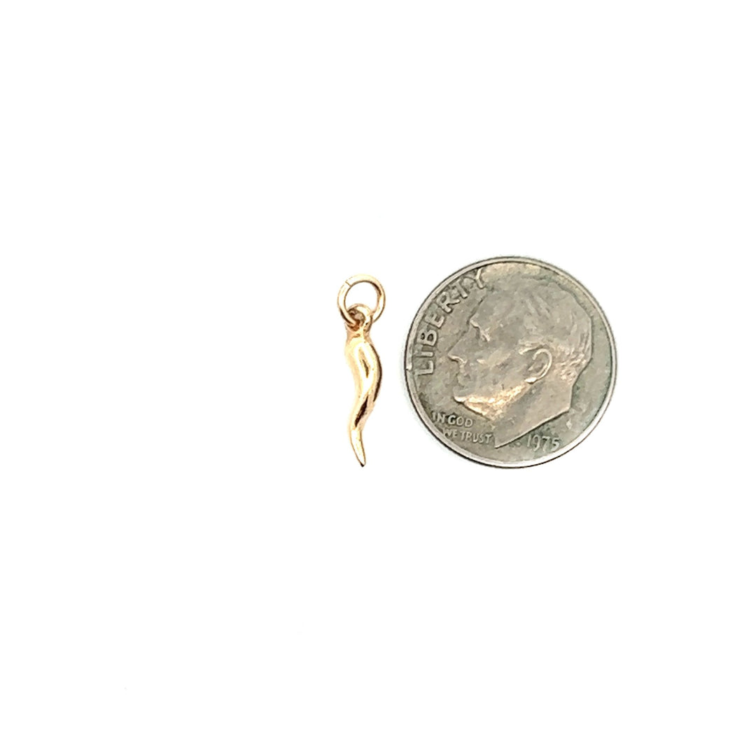 14K Yellow Gold Cornicello Pendant Extra Small - Tivoli Jewelers