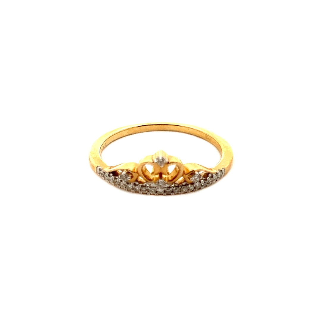 14K Yellow Gold Diamond Heart Tiara Ring - Tivoli Jewelers