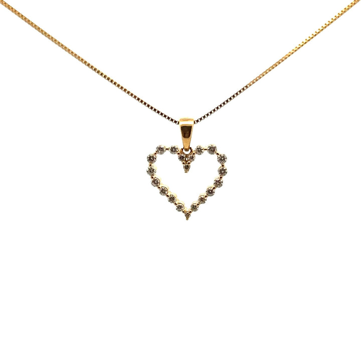 14k Yellow Gold Lab Diamond Heart Necklace - Tivoli Jewelers