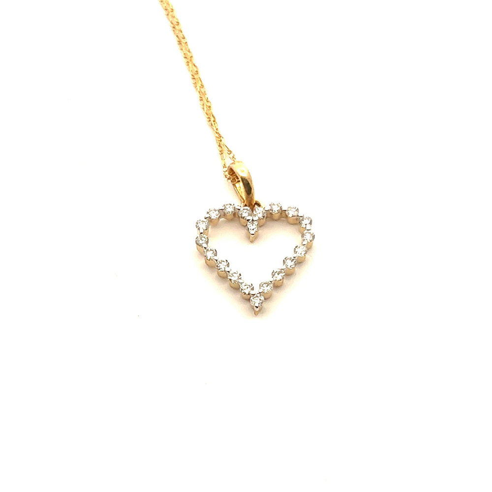 14k Yellow Gold Lab Diamond Heart Necklace - Tivoli Jewelers