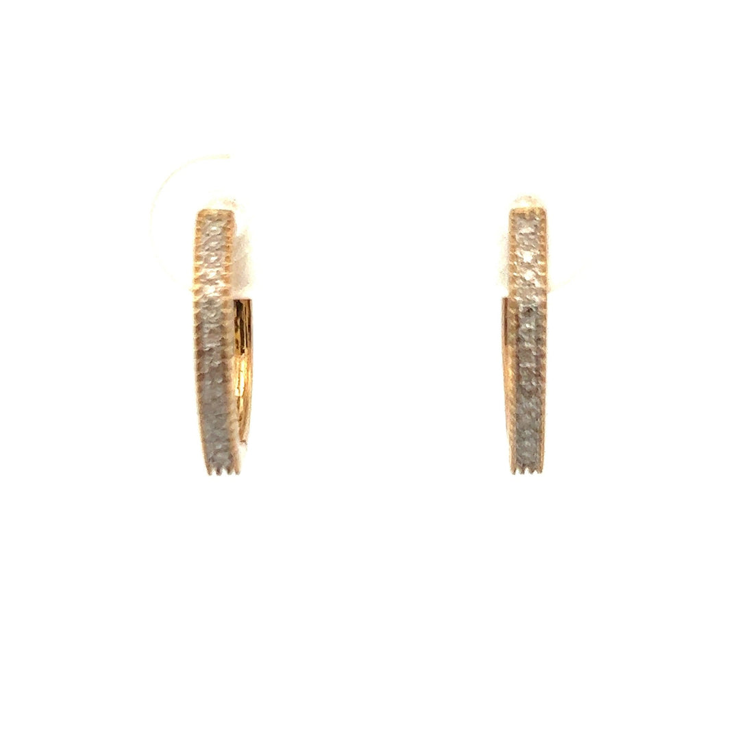14K Yellow Gold Medium Hoop Diamond Earrings - Tivoli Jewelers